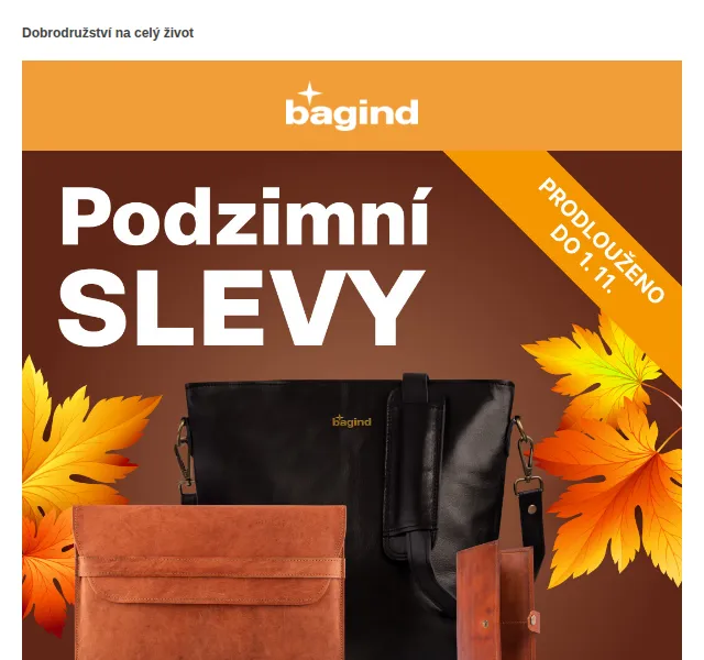Bagind: Prodlužujeme podzimní slevy – červen 2026 | Nuslet.cz