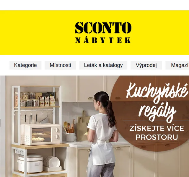 Sconto: Kuchyňské regály – sleva – červen 2026
