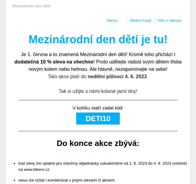 czbikero: Sleva 10 % k Mezinárodnímu dni dětí – červenec 2026 | Nuslet.cz