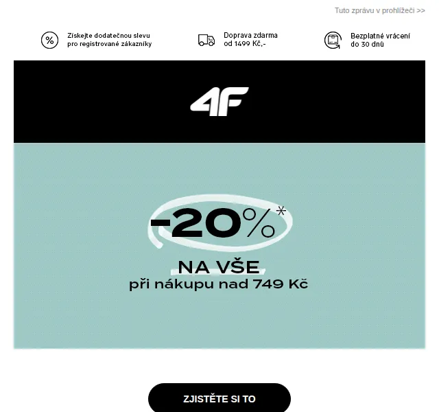 4Fstore.cz: Sleva 20 % na vše – červenec 2026 | Nuslet.cz