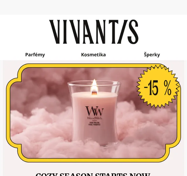 Vivantis.cz: Yankee Candle a WoodWick -15 % – září 2026