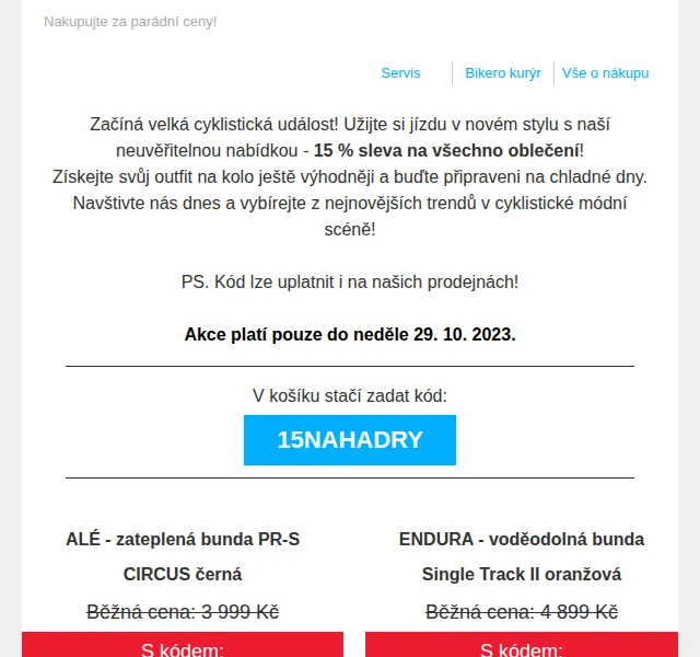 czbikero: 15% sleva na cyklistické oblečení – červenec 2026 | Nuslet.cz