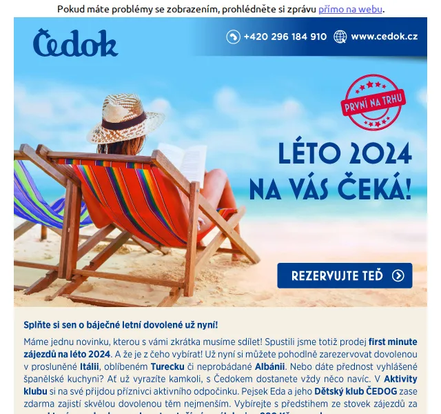 Čedok: Léto 2024 nejvýhodněji právě teď – červen 2026 | Nuslet.cz