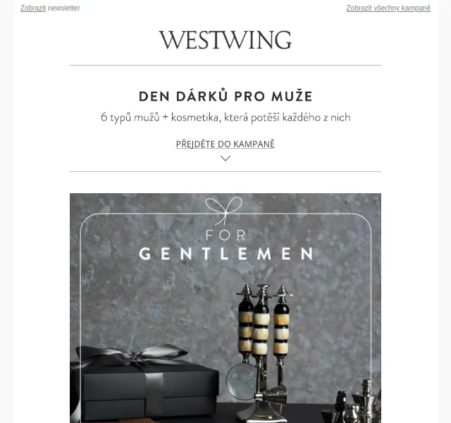 Westwing: Dárky pro muže – červen 2026 | Nuslet.cz