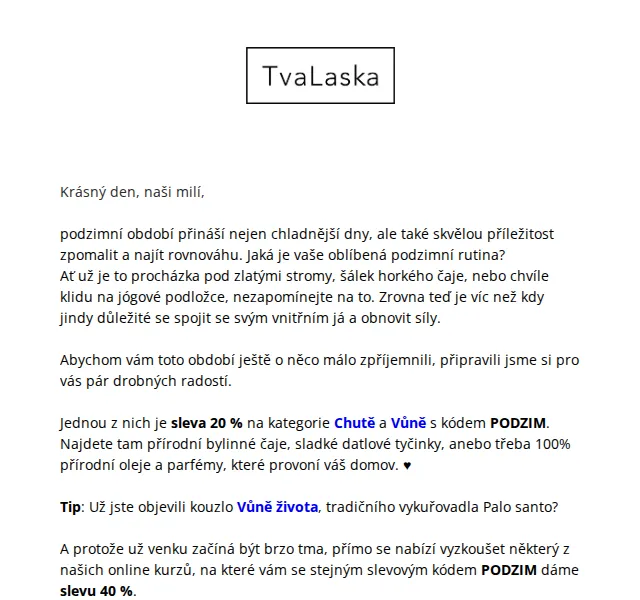 Niki a Ctirad z TvaLaska: sleva 20 a 40 % na podzimní harmonii – červenec 2026 | Nuslet.cz