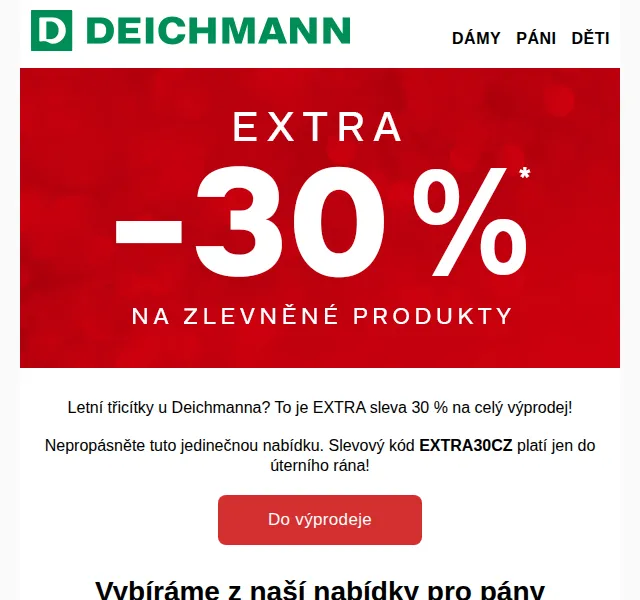DEICHMANN: Letní třicítky – sleva 30 % na výprodej – červenec 2026 | Nuslet.cz