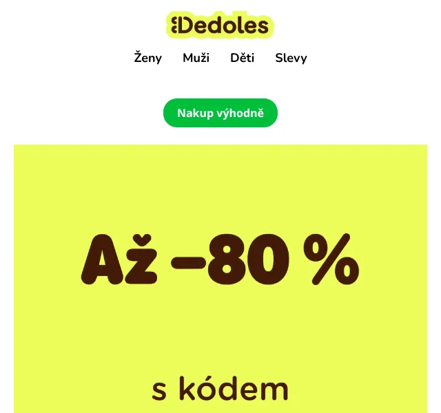 Dedoles.cz: sleva až 80 % na ponožky – duben 2026