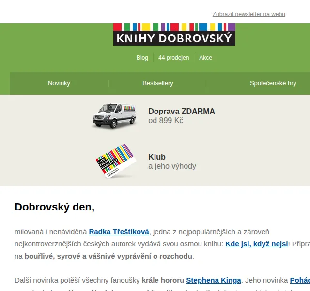 KnihyDobrovsky.cz: Stephen King, Radka Třeštíková – knihy se slevou – červenec 2026 | Nuslet.cz