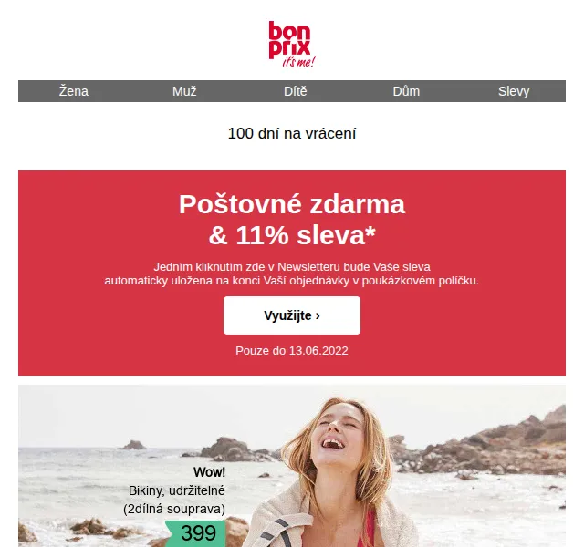 bonprix: 11% sleva a poštovné zdarma – červen 2026 | Nuslet.cz