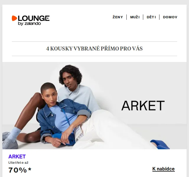 Lounge by Zalando: ARKET, Ellesse & Levi's® Plus – sleva až 75 % – červenec 2026 | Nuslet.cz