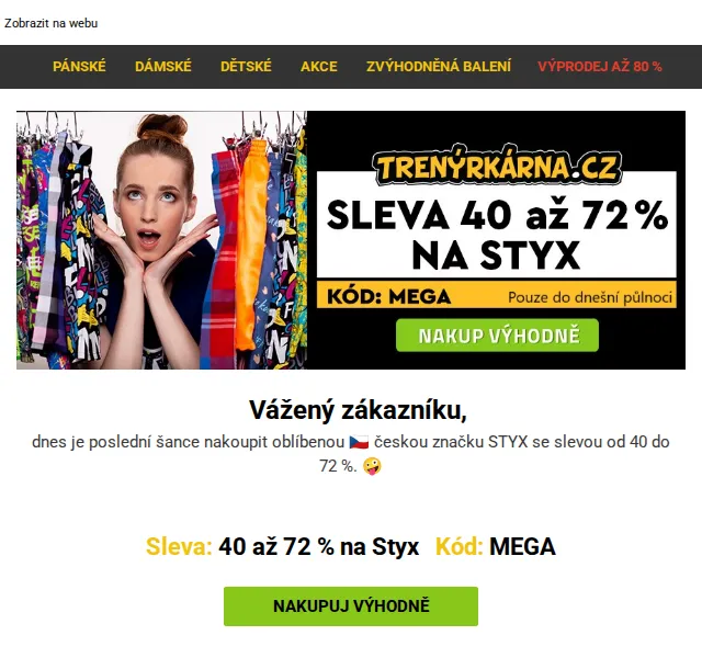Lukáš z Trenýrkárna.cz: Sleva 40–72 % na Styx – červen 2026 | Nuslet.cz