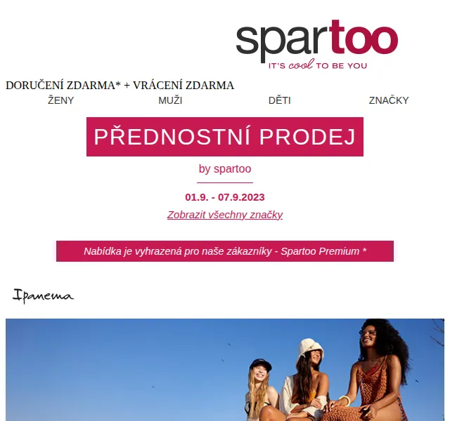 Spartoo: Až -50% na Ipanema, JB Martin a Moony Mood – září 2023 | Nuslet.cz