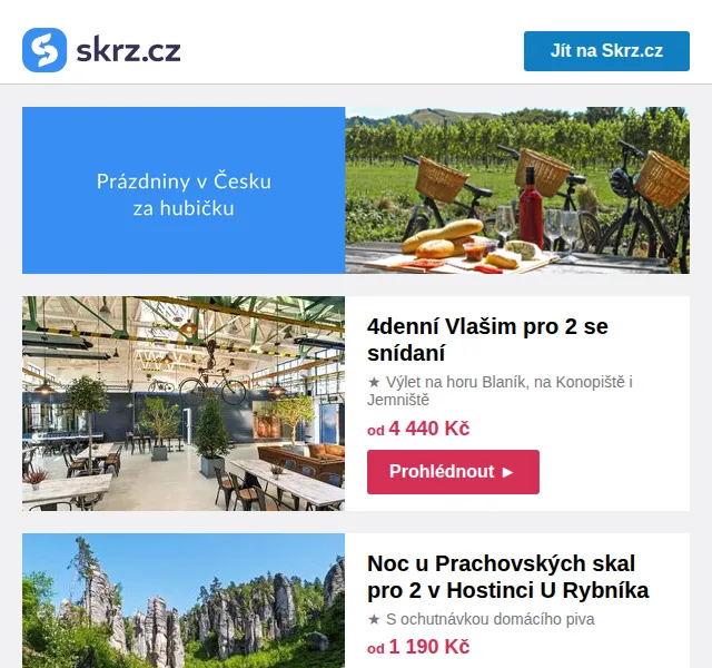 Skrz: Ubytování v Česku od 879 Kč – červenec 2026 | Nuslet.cz