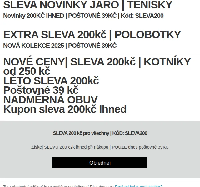 Eliteshoes: Sleva 200 Kč na tenisky a kotníky – červenec 2026 | Nuslet.cz