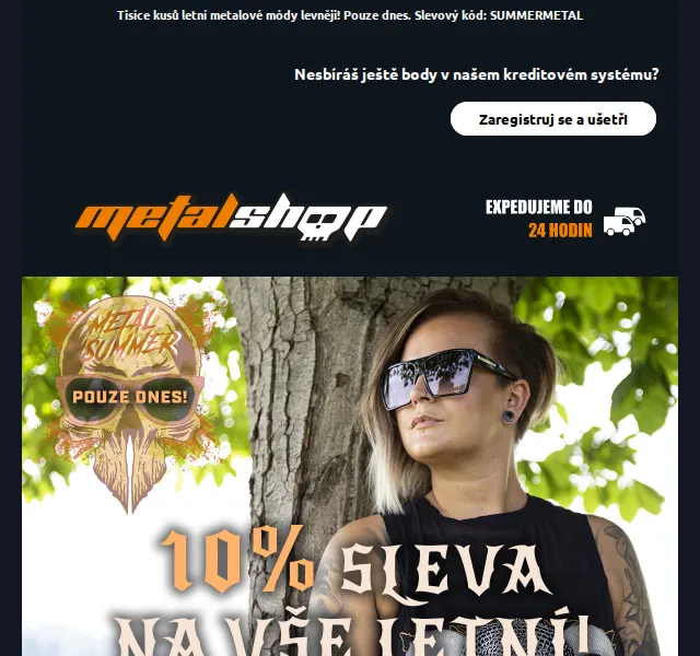 METALSHOP: 10% sleva na letní metalovou módu – červen 2026 | Nuslet.cz