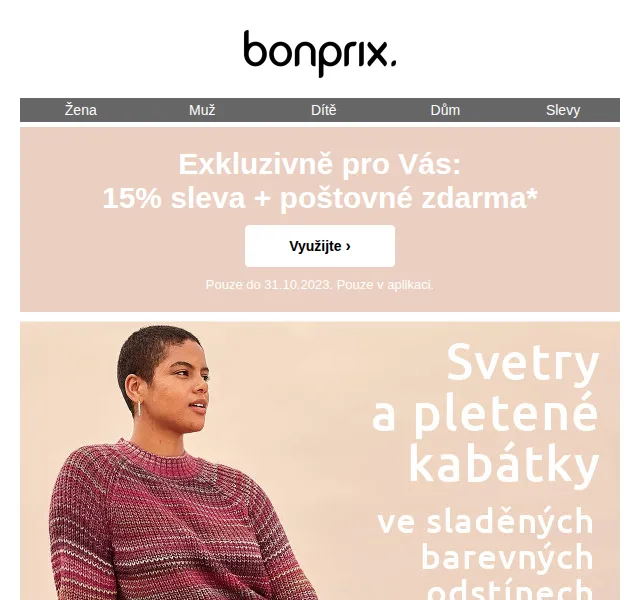 bonprix: 15% sleva a poštovné zdarma – červen 2026 | Nuslet.cz