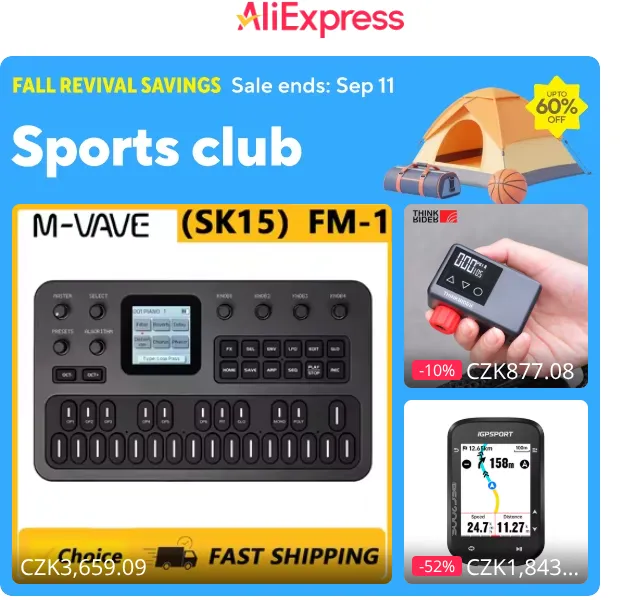 AliExpress: sleva až 66 % na sportovní vybavení – září 2026