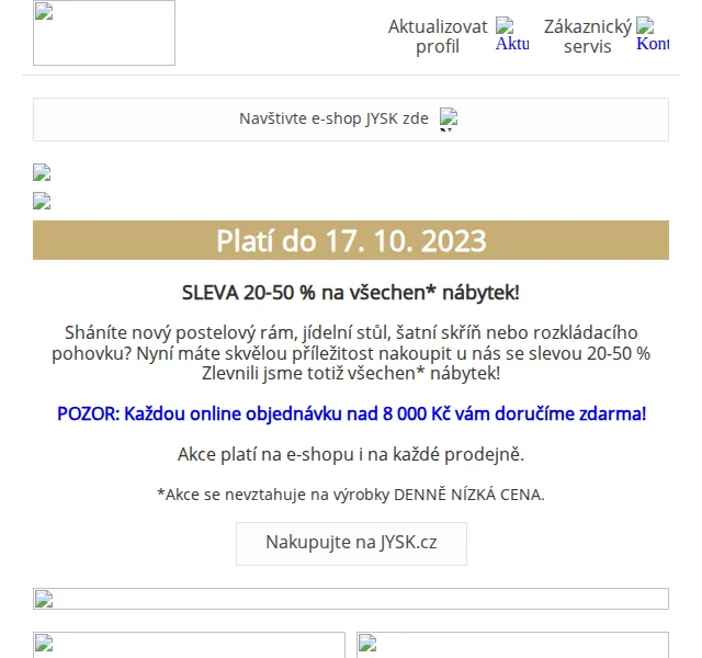 JYSK: Sleva 20–50 % na veškerý nábytek a doprava zdarma nad 8 000 Kč – červenec 2026 | Nuslet.cz