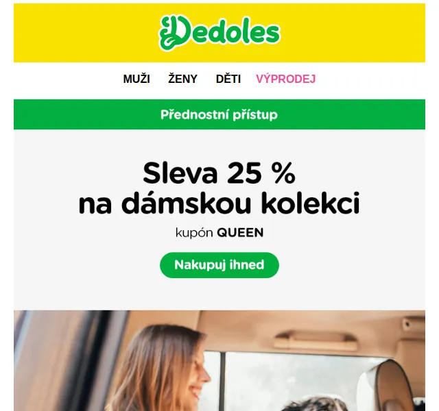 Dedoles: Přednostní sleva 25 % na dámskou kolekci – červenec 2026 | Nuslet.cz