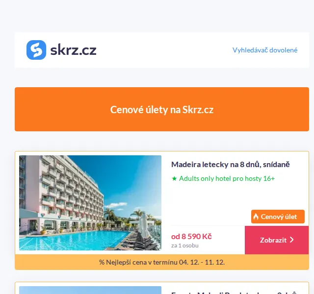 Vánoce na Skrz: Dovolená na Madeiře od 8 590 Kč – červenec 2026 | Nuslet.cz