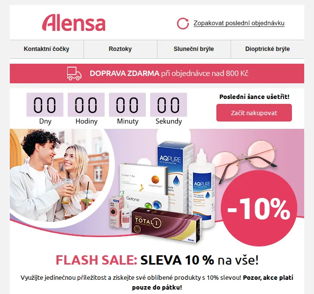 Alensa: Flash sleva 10 % na vše – červenec 2026 | Nuslet.cz