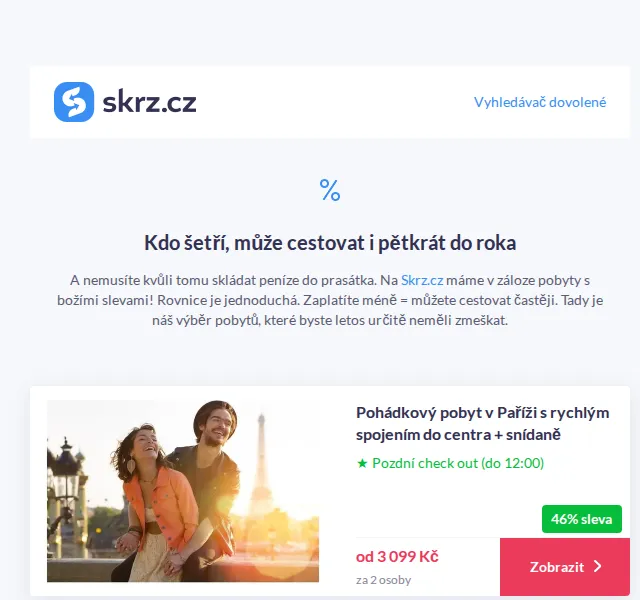 Skrz: Pobyty se slevou až 49 % – Řecko od 10 790 Kč – červenec 2026 | Nuslet.cz