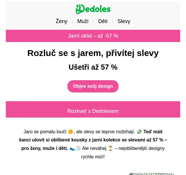 Dedoles.cz: Slevy až 57 % na jarní ponožky a pantofle – červenec 2026 | Nuslet.cz