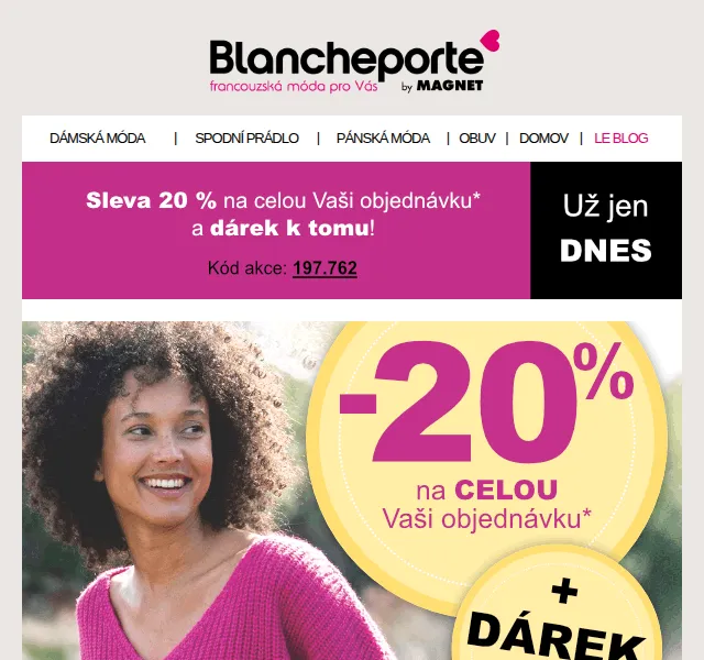 Blancheporte: -20 % + dárek zdarma – červenec 2026 | Nuslet.cz