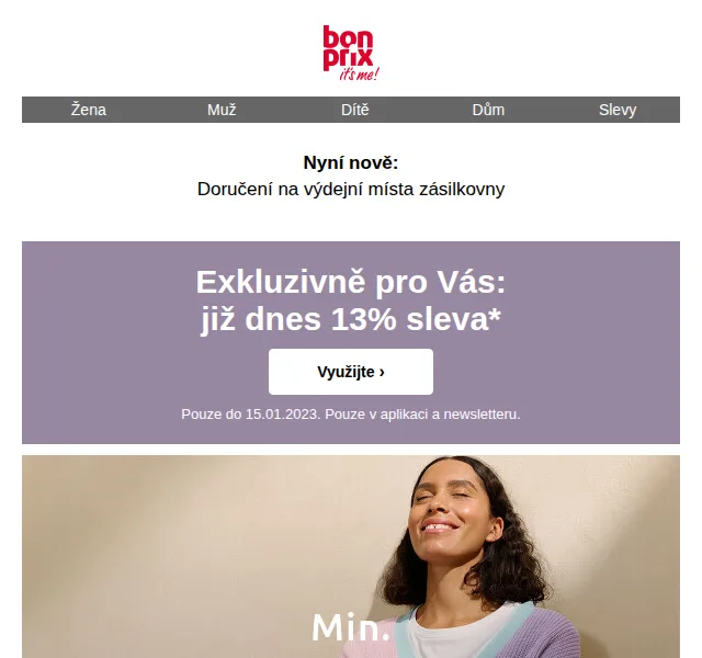 bonprix: 13% sleva na vše + 20% na pletenou módu – červen 2026 | Nuslet.cz
