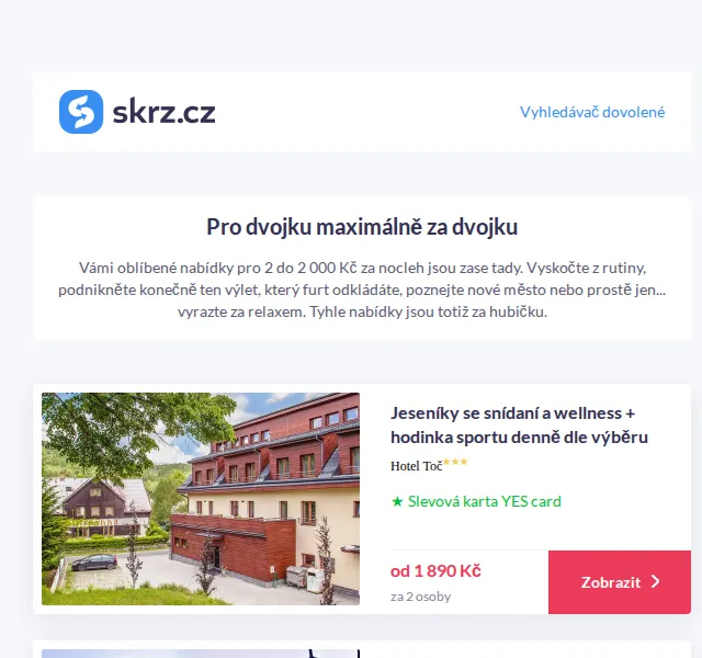 Vánoce na Skrz: Pobyty do 2 000 Kč za noc – červenec 2026 | Nuslet.cz
