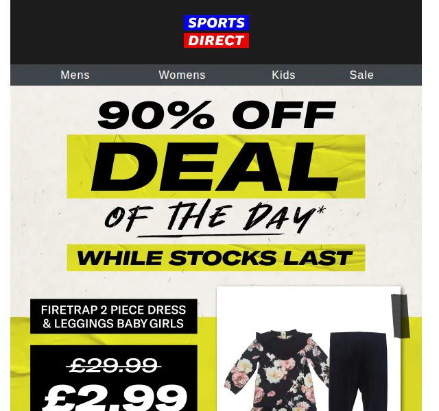 Sportsdirect: Dětský set šaty+legíny za 2,99 £ (90% sleva) – červen 2026 | Nuslet.cz