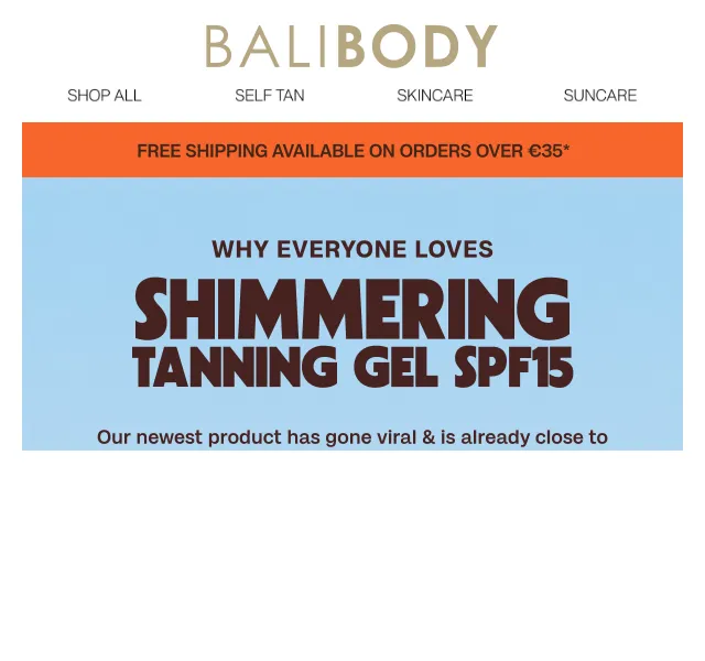 Bali Body: Shimmering Tanning Gel SPF15 – červenec 2026 | Nuslet.cz