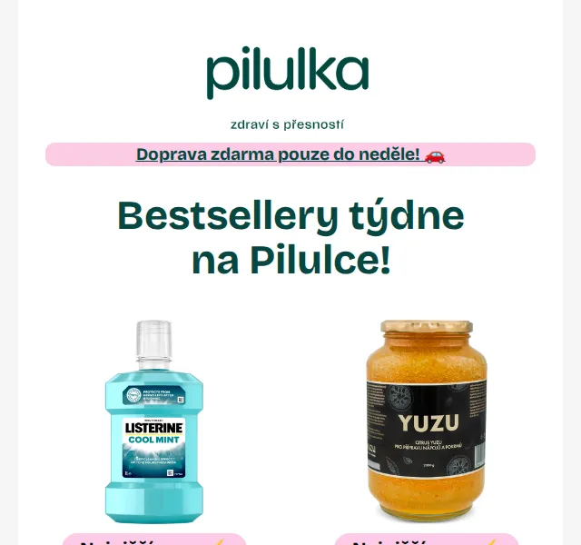 Pilulka.cz: Bestsellery týdne se slevami až 53 % – červenec 2026 | Nuslet.cz