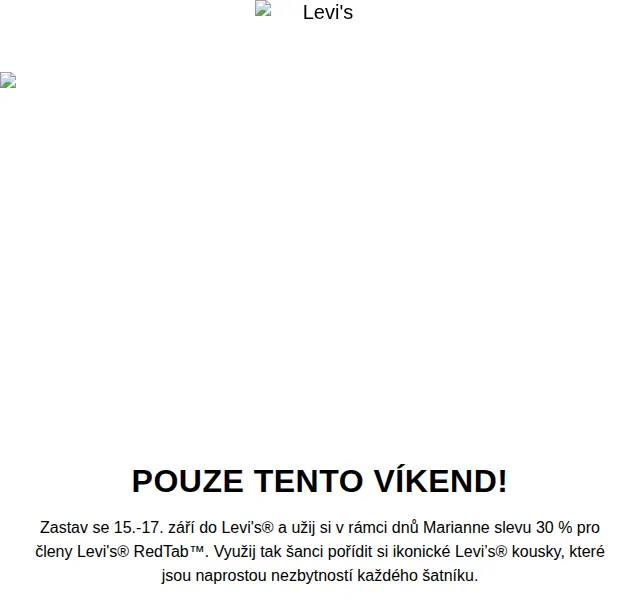 Levi's®: 30% sleva – září 2026 | Nuslet.cz