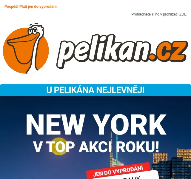 ✈ Pelikan.cz: New York z Prahy od 7 990 Kč – červen 2026 | Nuslet.cz