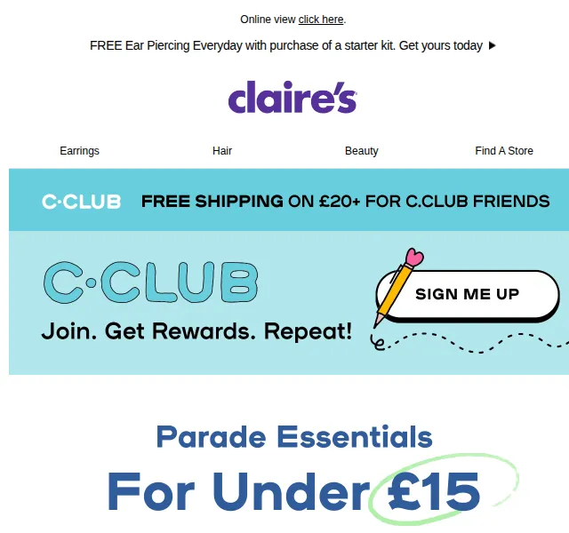 Claire's: St. Patrick's Day pod £15 – březen 2026 | Nuslet.cz