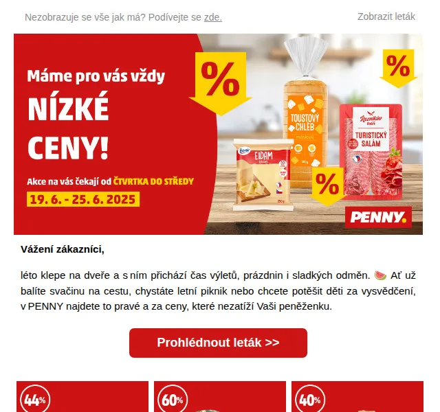Penny: Meloun se slevou 60 % a letní leták – červenec 2025 | Nuslet.cz