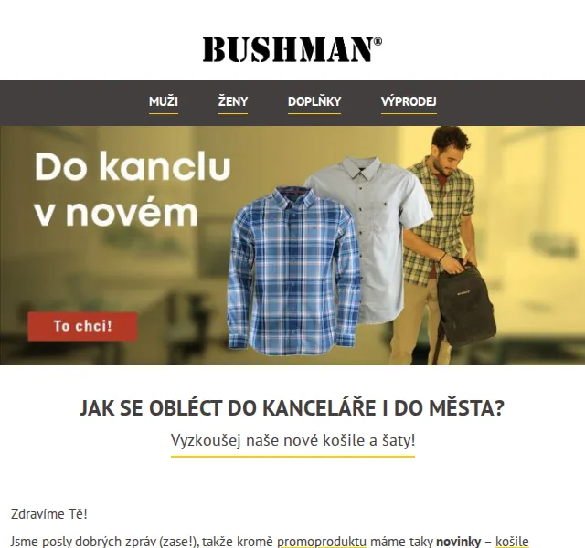 BUSHMAN: nové košile a šaty podzim/zima 2026 – červen 2026 | Nuslet.cz