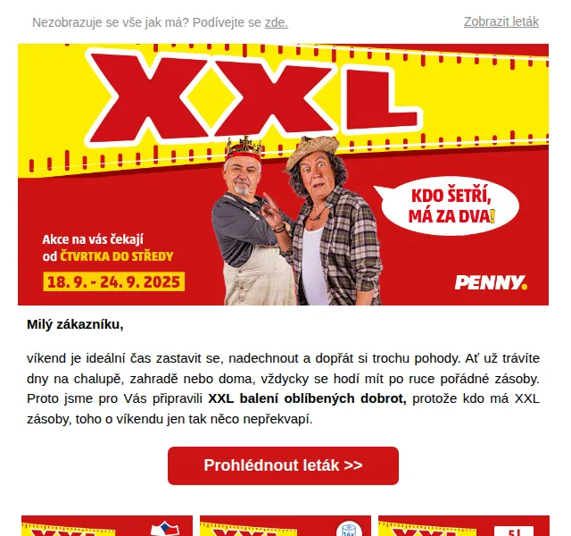 Penny: XXL dobroty na víkend – slevy až 57 % – září 2025 | Nuslet.cz