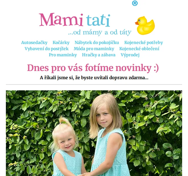 Mamitati.cz: Doprava zdarma nad 599 Kč a dárek k nákupu – červen 2026 | Nuslet.cz