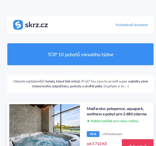 Vánoce na Skrz: nejlepší pobyty července 2026 – 3721 Kč | Nuslet.cz