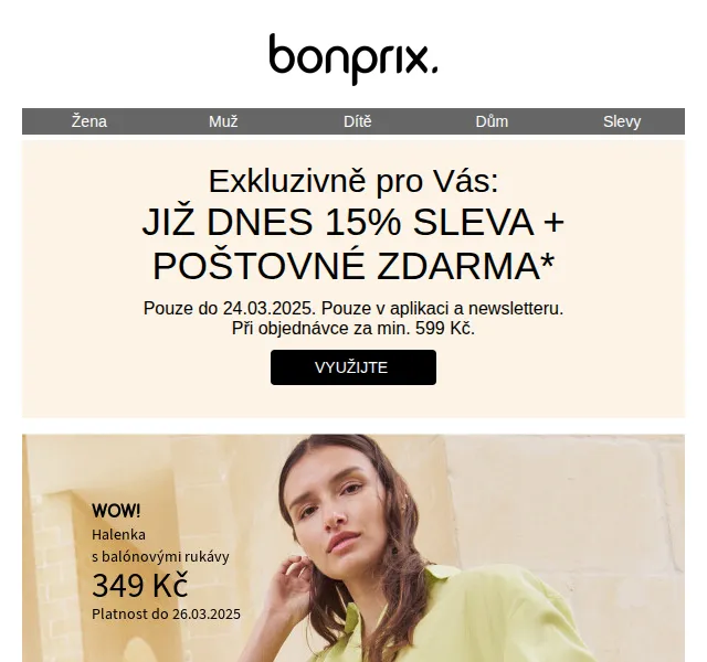 bonprix: 15% sleva a poštovné zdarma – červenec 2026 | Nuslet.cz