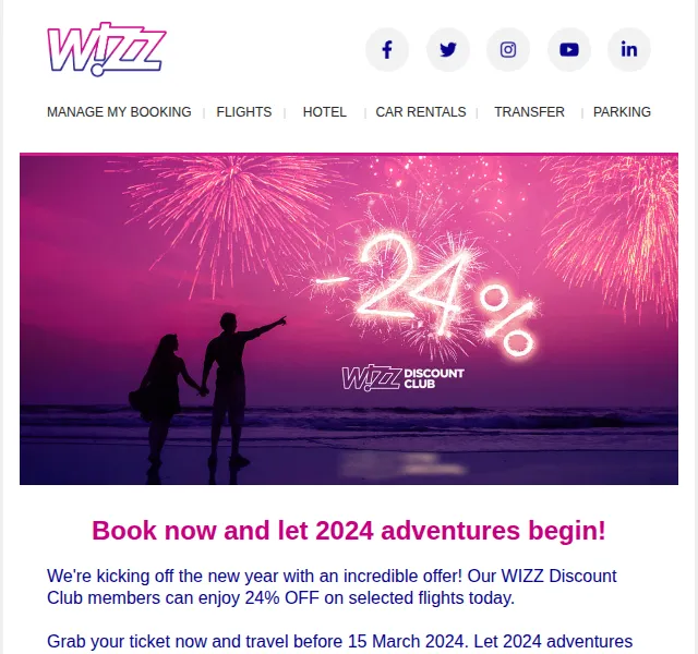Wizz Air: Sleva 24 % na vybrané letenky – červenec 2026 | Nuslet.cz