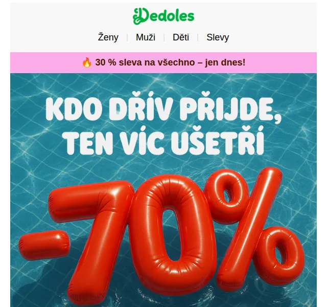 Dedoles: Extra 30% sleva na vše – červenec 2026 | Nuslet.cz