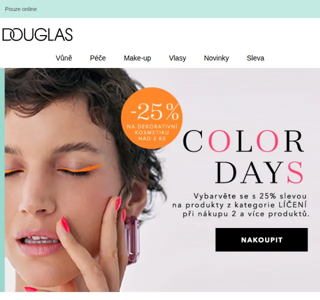 Douglas CZ: 25% sleva na dekorativní kosmetiku Color Days – červenec 2026 | Nuslet.cz