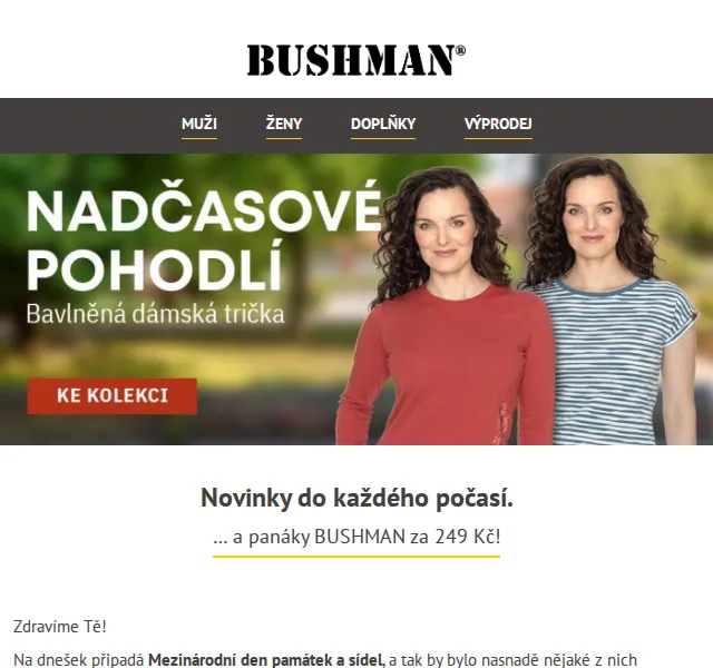 BUSHMAN: Nová kolekce a sada panáků za 249 Kč – červen 2026 | Nuslet.cz