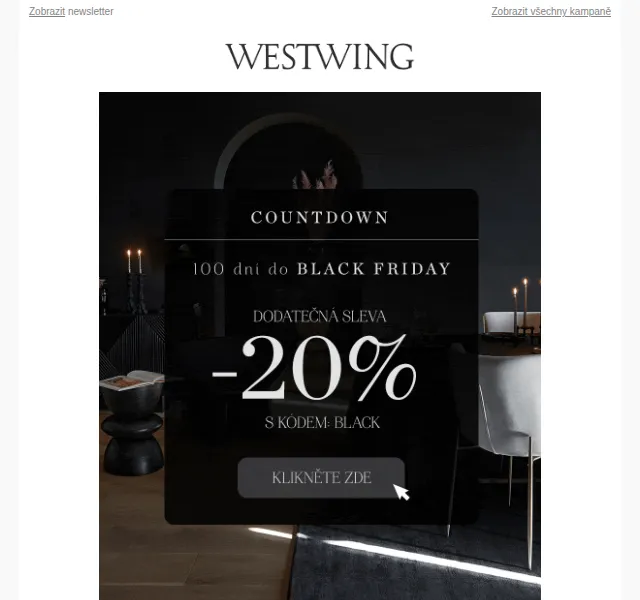 Westwing: sleva 20 % jako předzvěst Black Friday – červen 2026 | Nuslet.cz