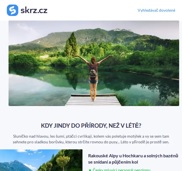Skrz: letní pobyty v přírodě od 1 299 Kč – červenec 2026 | Nuslet.cz