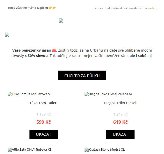 UrbanStore: Módní skvosty se slevou −50 % – červen 2026 | Nuslet.cz