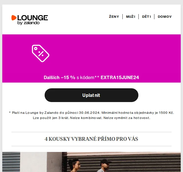 Lounge by Zalando: Extra sleva 15 % a výprodej až 80 % – červenec 2026 | Nuslet.cz